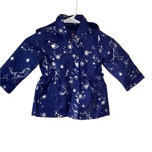 London Fog Cosmic and Unicorn Hooded Raincoat